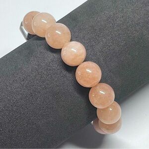 Rose Quartz Beaded Stretch Bracelet o/s